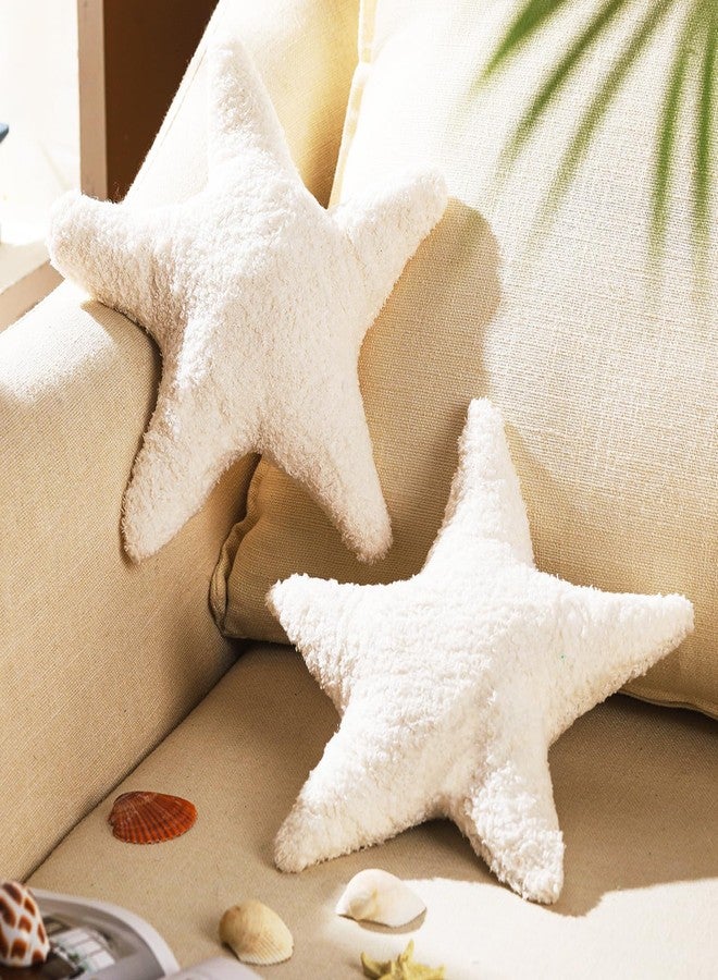 Yuntau 2 Pieces Starfish Throw Pillows Starfish Shaped Pillows 11.8" Cuddly Huggable Plush Floor Cushions Room Decor for Birthday Bedroom Sofa Couch Gift Bedroom - Image 3