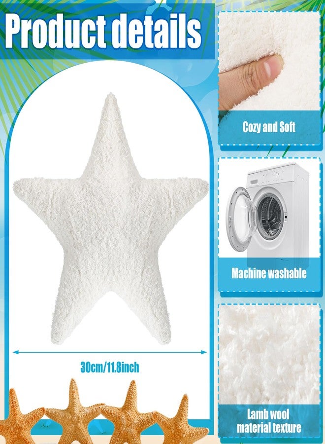 Yuntau 2 Pieces Starfish Throw Pillows Starfish Shaped Pillows 11.8" Cuddly Huggable Plush Floor Cushions Room Decor for Birthday Bedroom Sofa Couch Gift Bedroom - Image 4
