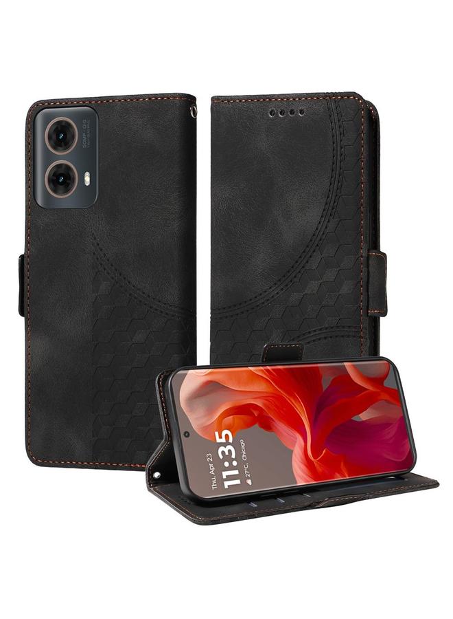 S-TOP Case For Motorola Moto G85 / S50 Neo Embossed Rhombus Starry Leather Phone Case - Image 1