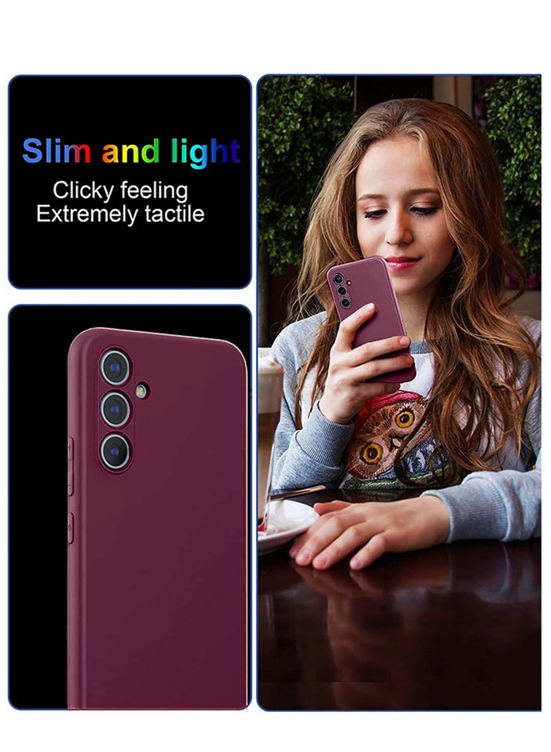 دبليو تيك غطاء حماية من السيليكون السائل الناعم لهاتف سامسونج جالاكسي A37 5G 2025 (MCRPSN) - مارون - Image 5