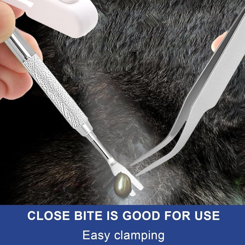 SQUISHCO 2Pcs Ticks and Fleas Remover for Dogs, Stainless Steel Tick Removal Tool Set with Storage Box, Safe and Effective Pet Grooming Tools for Cats and Dogs - Image 2
