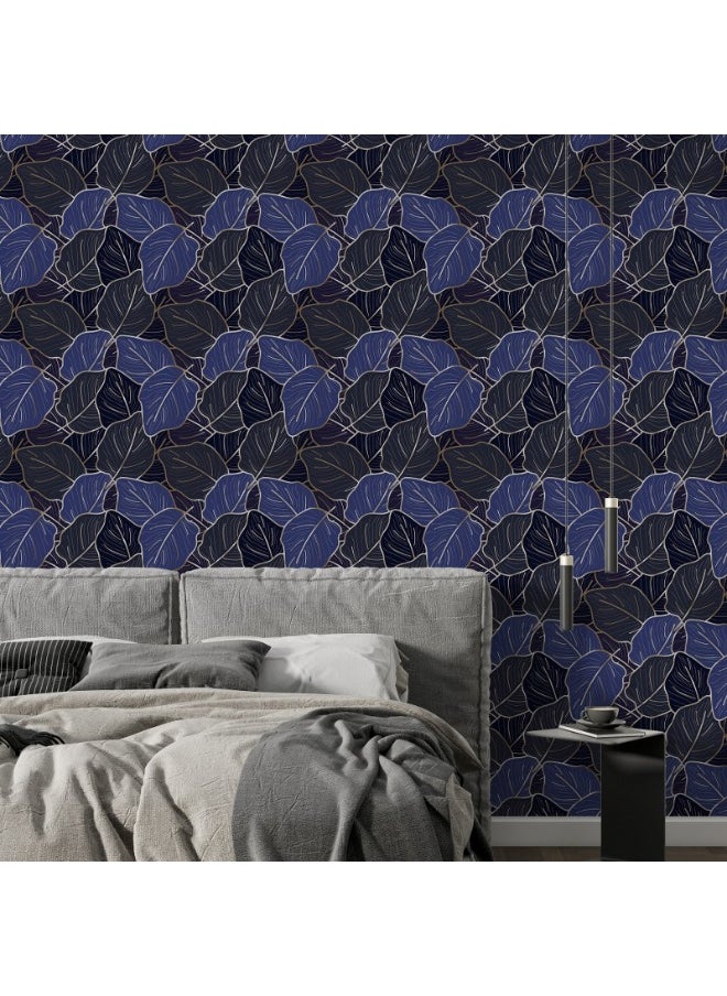 Home Gallery - Luxury Gold And Nature Leaf Collage Pattern Seamless Fabric Wallpaper Covers An Area ​​Up To 4.2Mx3M With Adhesive  And Smoothing Tool - Image 1