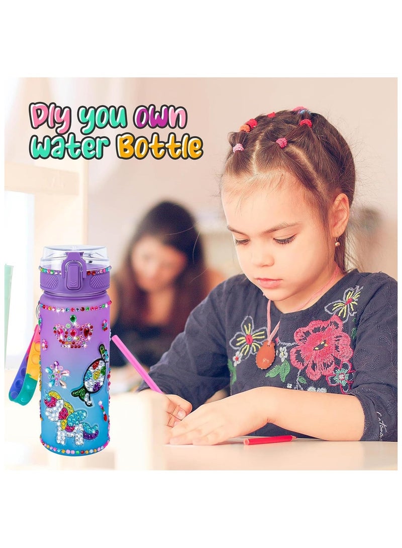 Wish Decorate Your Own Water Bottle Kits for Girls, Fun Arts and Crafts Gift Toys for Ages 3+, Gem Painting Crafts, Fun Arts and Crafts Gifts Toys for Girls Birthday (Purple) - Image 5