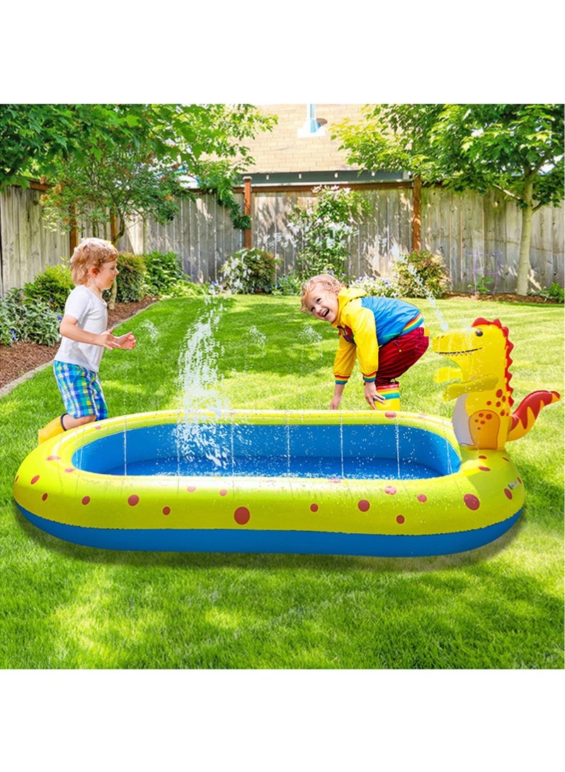 VUCATIN Inflatable Sprinkler Pool for Kids, 170cm Cute Dinosaur Sprinkler Kids Pool, Backyard Splash Pad Sprinkler Swimming Pool Outdoor Water Toys - Image 5