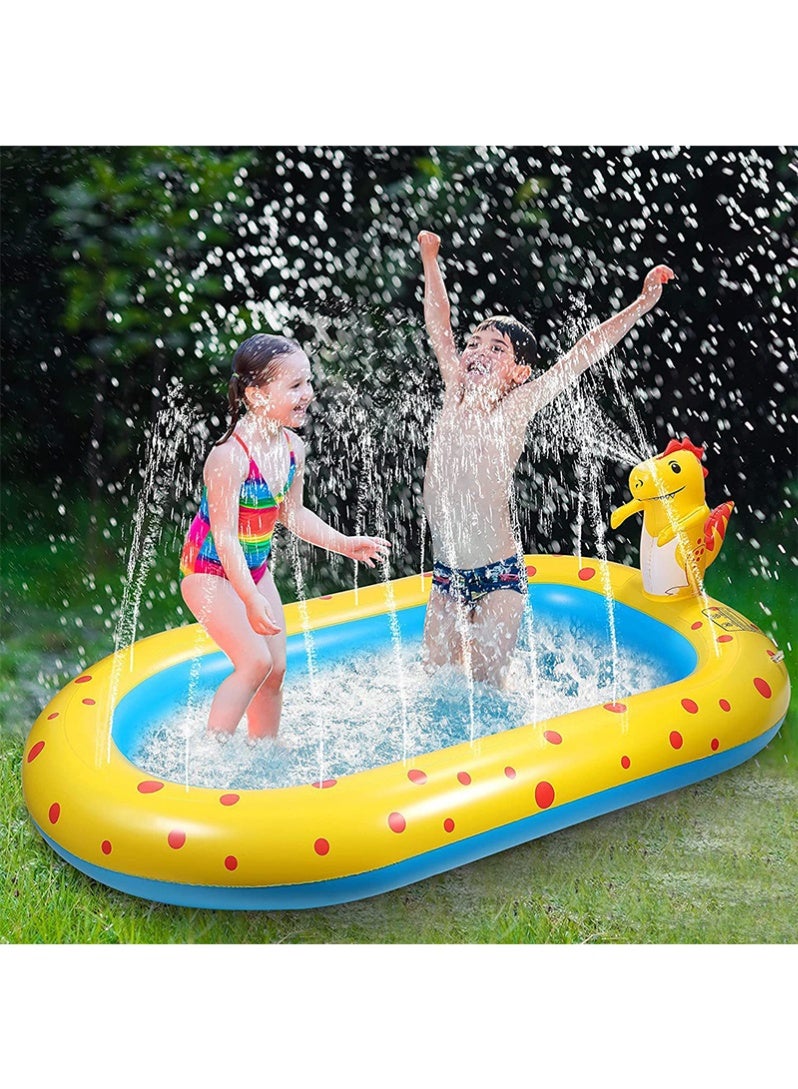 VUCATIN Inflatable Sprinkler Pool for Kids, 170cm Cute Dinosaur Sprinkler Kids Pool, Backyard Splash Pad Sprinkler Swimming Pool Outdoor Water Toys - Image 4