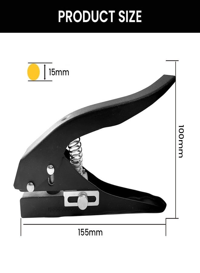 Serplex® Single Hole Punch 15mm Dia Hole Punch Plastic Hole Punch Spring Loaded Heavy Duty Hole Punch for Tagging, Plastic Cardboard, Slim Plastic Sheet - Image 2
