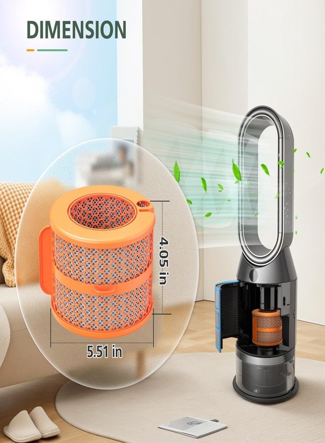إزينلايف عبوتان من فلاتر ألياف الكربون PH04 البديلة للمبخر، متوافقة مع أجهزة تنقية وترطيب الهواء من دايسون PH01، PH02، PH03، PH04، PH3A. - Image 4