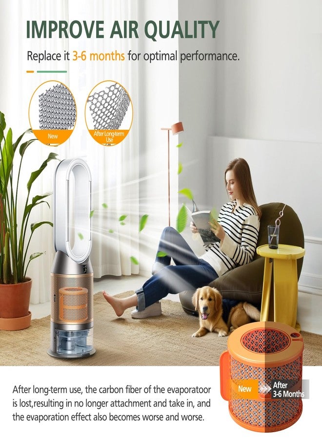 إزينلايف عبوتان من فلاتر ألياف الكربون PH04 البديلة للمبخر، متوافقة مع أجهزة تنقية وترطيب الهواء من دايسون PH01، PH02، PH03، PH04، PH3A. - Image 5