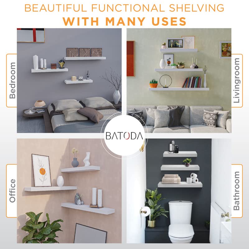 BATODA - 6" Floating Shelf Bracket Heavy Duty (8 pcs)-Solid Steel Blind Shelf Supports - Hidden Brackets for Floating Wood Shelves - Blind Shelf Support - Shelving Mounting Hardware Included (Pack 8) - Image 5