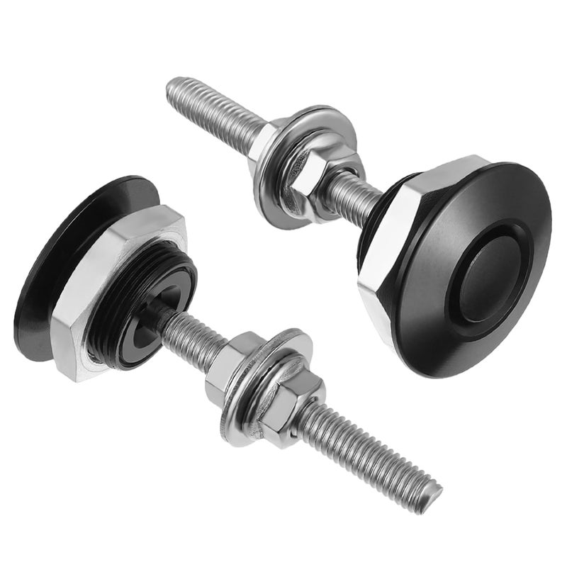 EPLZON Diameter 1.25 inch Quick Release Latch Bumper Bumper Hood License Plate Lock Clip Kit Universal Aluminum Engine Hood Pin(Pack of 2pcs,Black) - Image 1