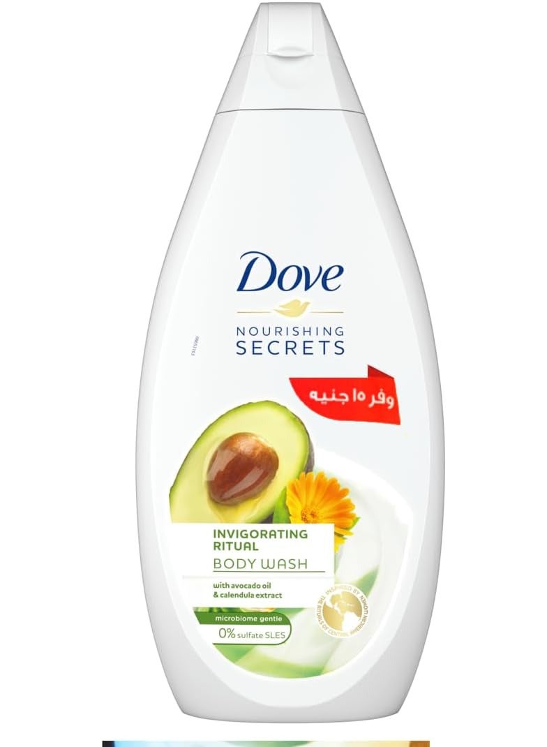 دوف غسول الجسم (شاور) بزيت الأفوكادو ومستخلص زهرة الأذريون بمنظفات طبيعية لطقوس منعشة 500 مل - Image 2