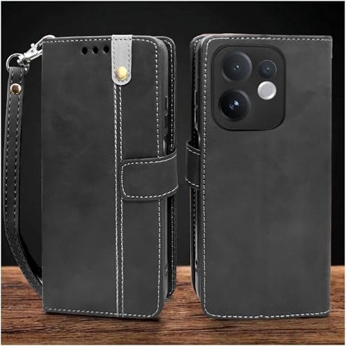 Excelsior Flip Cover for Vivo V60, Vivo T4 Pro | Premium PU Leather | Full Protection (Black) - Image 1