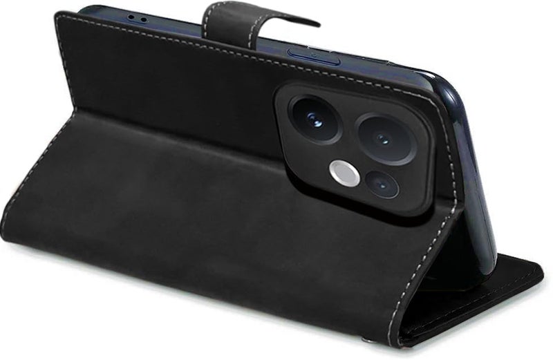 Excelsior Flip Cover for Vivo V60, Vivo T4 Pro | Premium PU Leather | Full Protection (Black) - Image 3