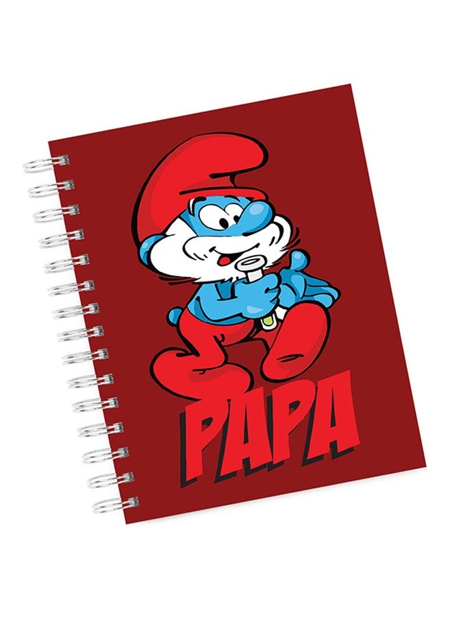 LIT Papa Smurf Red Smurf Spiral Hardcover Notebook - Image 1