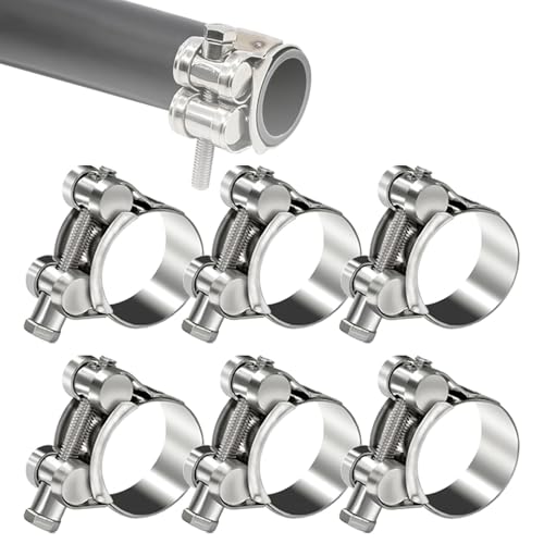 zDwfDc 6PCS 2628mm TBolt Hose Clamps Stainless Steel Heavy Duty Clamps DD0382628 - Image 1
