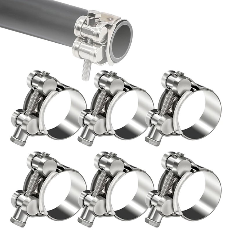zDwfDc 6PCS 2628mm TBolt Hose Clamps Stainless Steel Heavy Duty Clamps DD0382628 - Image 2