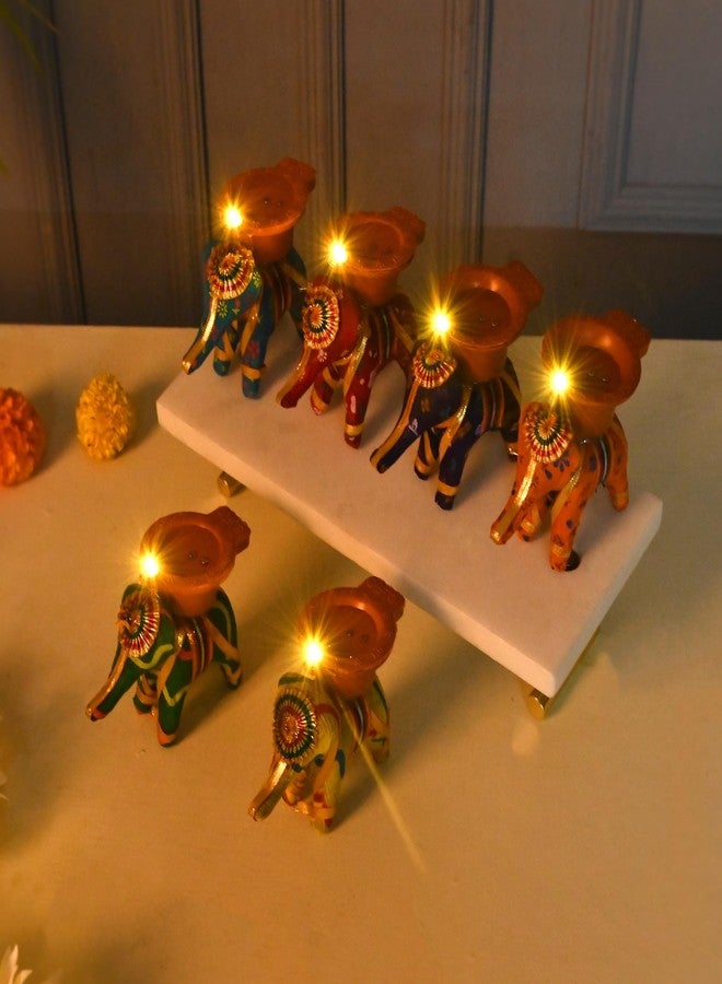 Pride Store Elephant Water Sensor Light Diya, Multicolour Elephant Candle Holders for Home Decor, Diwali, Birthday, Christmas (Water Sensor Diya Light Pack of 20) - Image 2