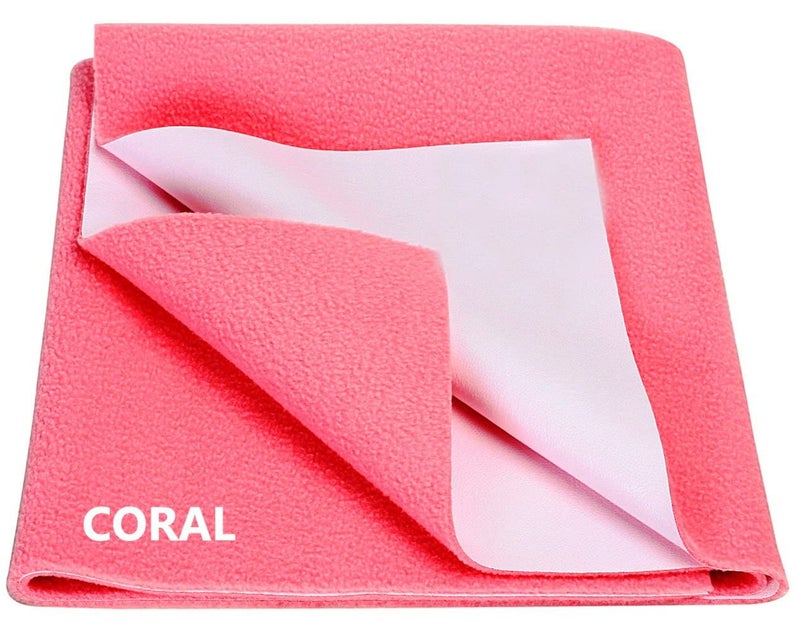 A CUBE LUXURY SOLUTIONS A CUBE LUXURY SOLUTIONS Waterproof Baby Bed Protector Dry Sheet for Newborn Babies Baby Water Resistant Medium Size Dry Sheet Size 70x100CM Coral  - Image 1