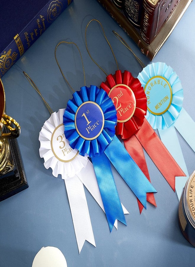 Lewtemi Award Ribbon Rosette Set 1st, 2nd, 3rd Place Ribbon Honorable Mention Prize Badge Medal(4 Pcs) - Image 5