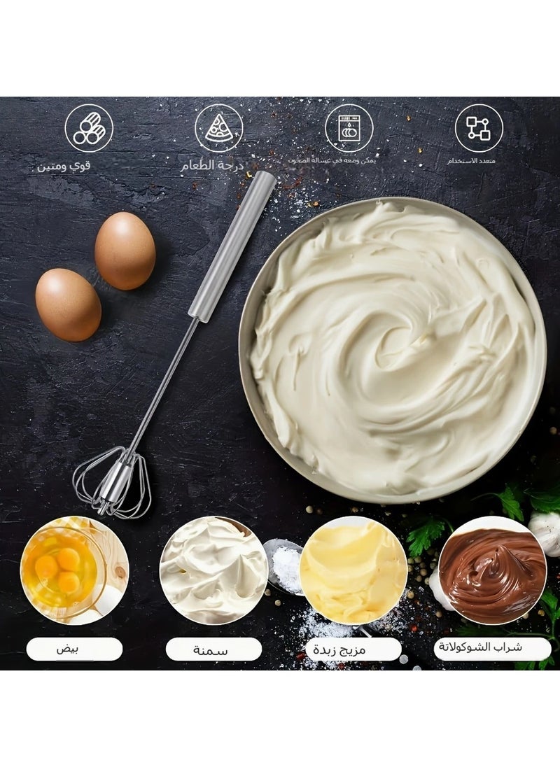 manual hand mixer . stainless steel egg beater . press down milk frother . cream whisk tool . home baking tools . hand blender no electricity . kitchen whisker . multi-purpose manual beater . manual egg whisk . handheld mixing tool