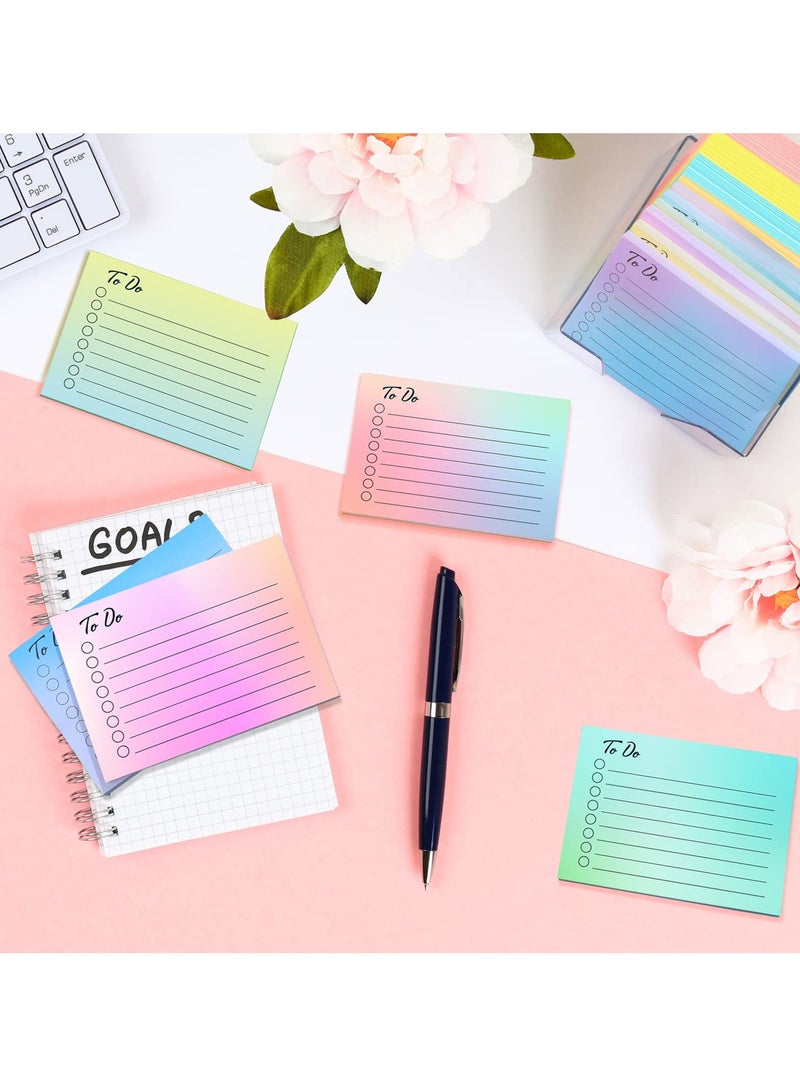 KASTWAVE 9 Pcs to Do List Sticky Notes, Assorted Colors Lined Sticky Notes Self Stick Note Pads Adhesive Memo to Do List for Planner Reminder Studying, Home Office School Supplies, 3 x 4 Inch(Gradient Colors)  - Image 5