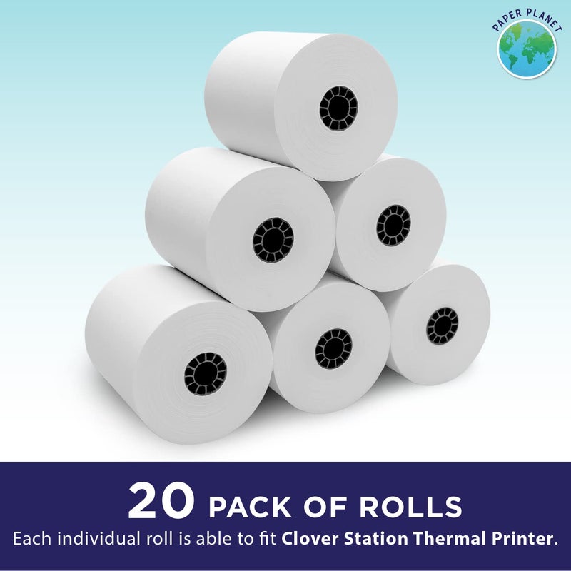 PaperPlanet Thermal Paper for Clover POS (Clover Station Thermal Printer) by Paper Planet | Credit Card Receipt Paper Rolls for Clover C500 C501 C503 C100 P100 | 20 Rolls - Image 2