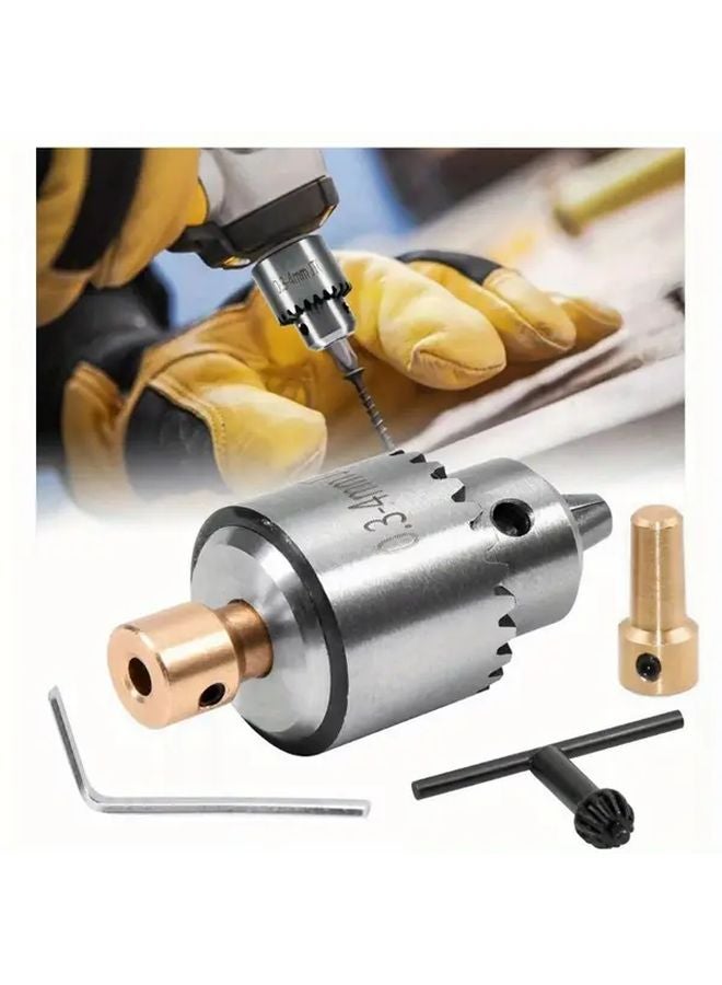 4pcs Universal Precision Metal Keyed Chuck Set 0 3 4mm Drill Chuck Conversion - Image 1