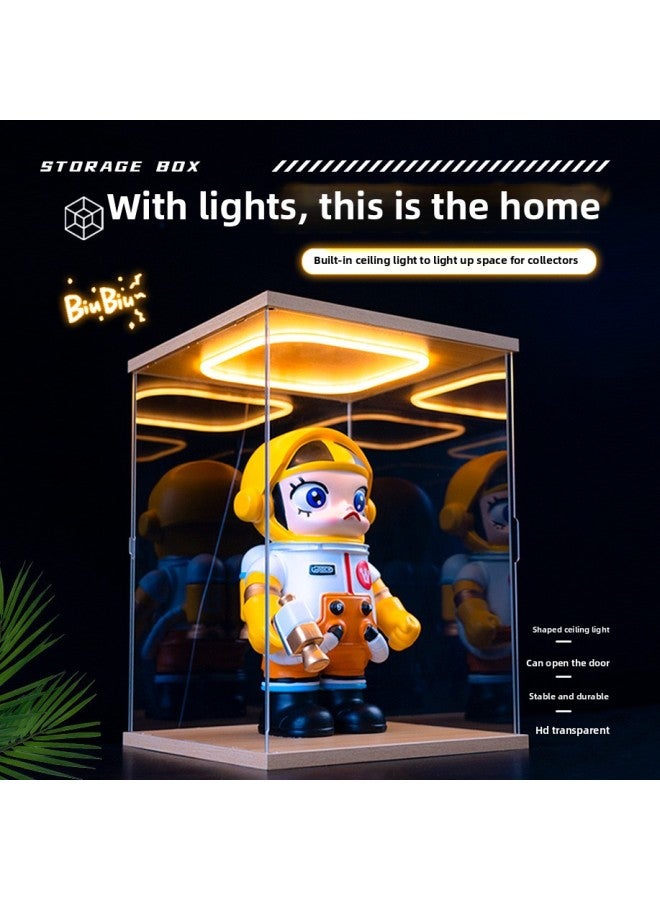 Lego Model Display Box With Light Acrylic High Transparent Dust Cover Handmade Gundam Luminous Display Cabinet-Color:Return Type Light Display Box-60cm-30cm-Specification:30cm