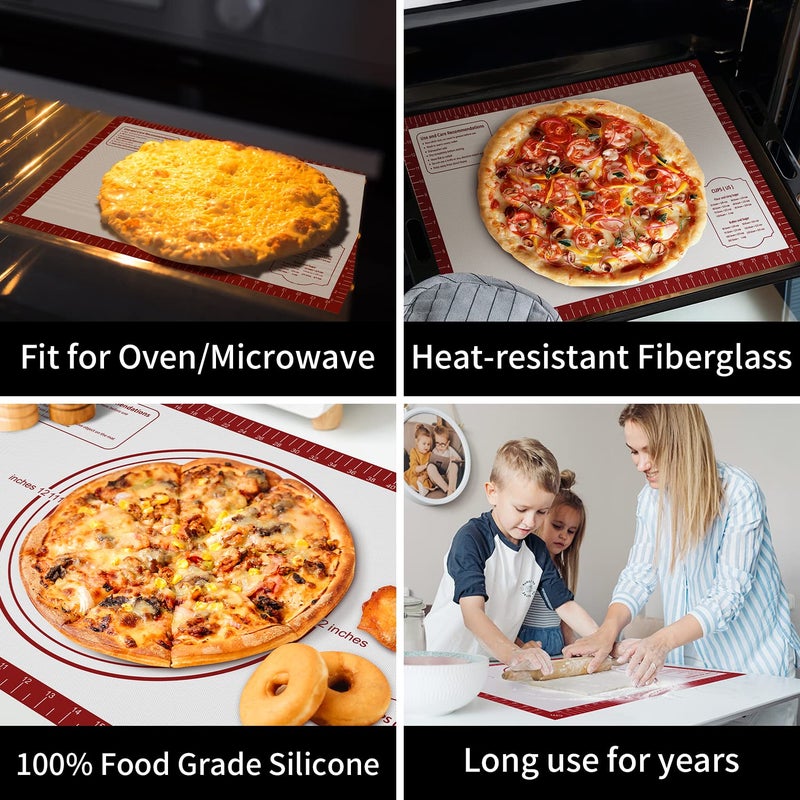 Mimekitchen Silicone Baking Mat  Non Stick Pastry Mat Sheet For Dough Rolling  Nonslip Fondant/Pie Crust Mat  Counter Mat Oven Liner Mat For Making Cookies Macarons Bread Baking Supplies Extra Large 26 X 16 Inch - Image 2