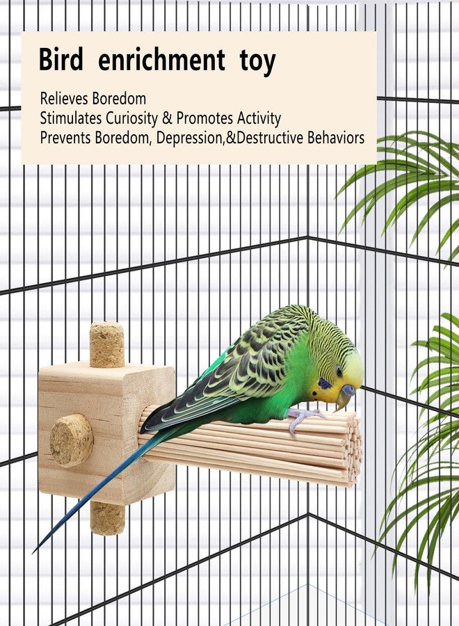 DVHEY Parrot Chewing Stopper Toy Stand Perches Lollipop Stick Bird Toy Intelligence and Emotions Wood Foraging Toys for Parrots Cage Accessory (Wood-Lollipop, 1 Pack) - Image 3