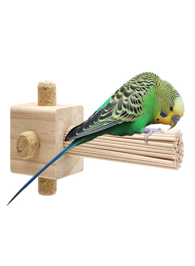 DVHEY Parrot Chewing Stopper Toy Stand Perches Lollipop Stick Bird Toy Intelligence and Emotions Wood Foraging Toys for Parrots Cage Accessory (Wood-Lollipop, 1 Pack) - Image 1