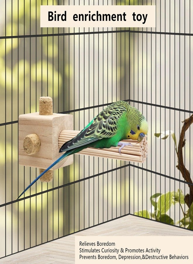 DVHEY Parrot Chewing Stopper Toy Stand Perches Lollipop Stick Bird Toy Intelligence and Emotions Wood Foraging Toys for Parrots Cage Accessory (Wood-Lollipop, 1 Pack) - Image 4