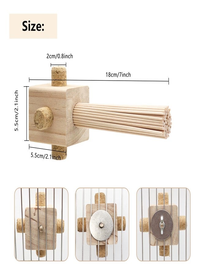 DVHEY Parrot Chewing Stopper Toy Stand Perches Lollipop Stick Bird Toy Intelligence and Emotions Wood Foraging Toys for Parrots Cage Accessory (Wood-Lollipop, 1 Pack) - Image 2