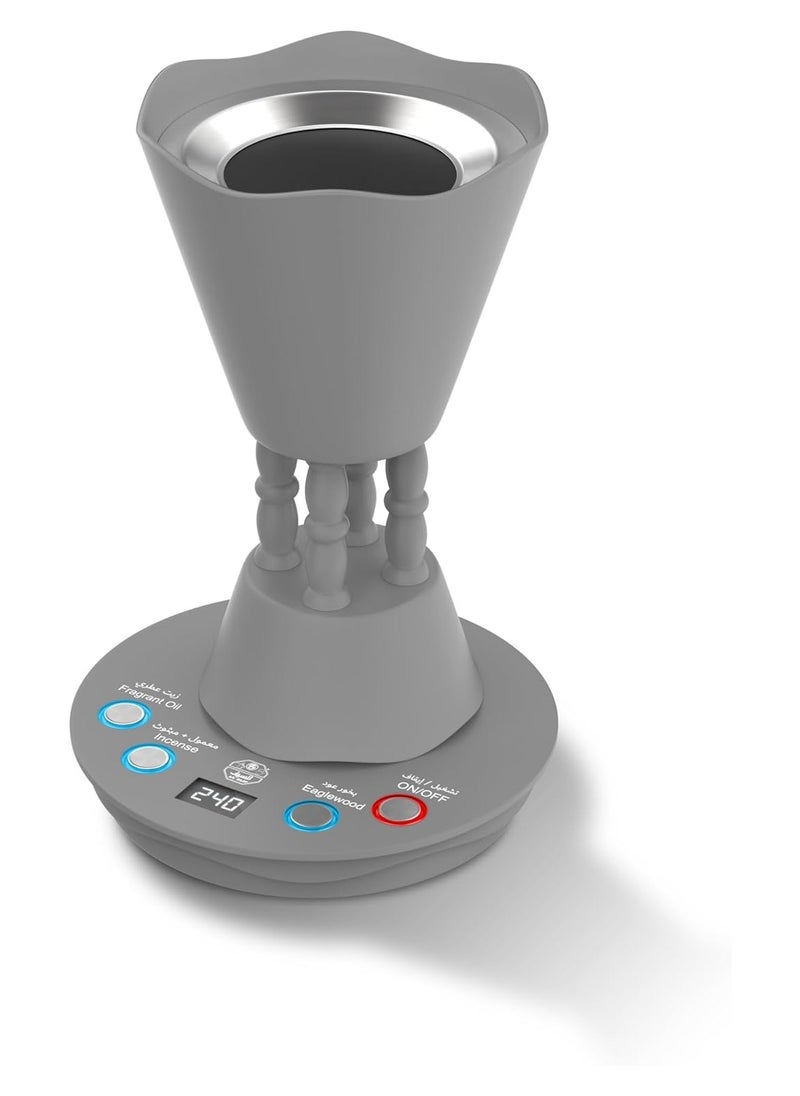 ALSAIF-ELEC - ALSAIF Electronic Incense Burner 350W, Three Different Programs, Ceramic Heating Base, Cool Handle, Grey E05112 2 Years Warranty - Image 1