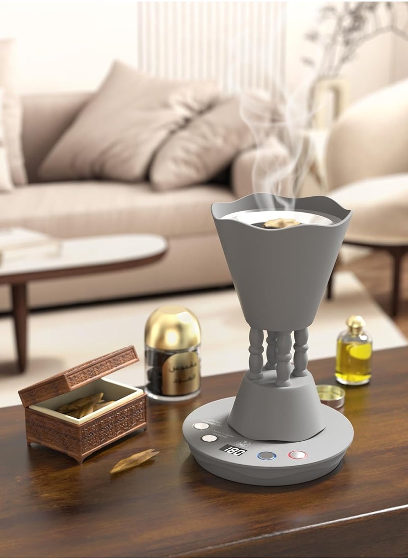 ALSAIF-ELEC - ALSAIF Electronic Incense Burner 350W, Three Different Programs, Ceramic Heating Base, Cool Handle, Grey E05112 2 Years Warranty - Image 1