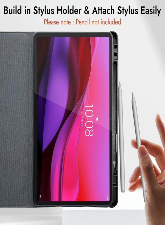 روبوستريون غطاء حماية Robustrion لجهاز Lenovo Yoga Tab Plus مقاس 12.7 بوصة، غطاء بنقشة غزال مع حامل قلم رصاص [يدعم خاصية التشغيل/الإيقاف التلقائي] - أزرق - Image 4