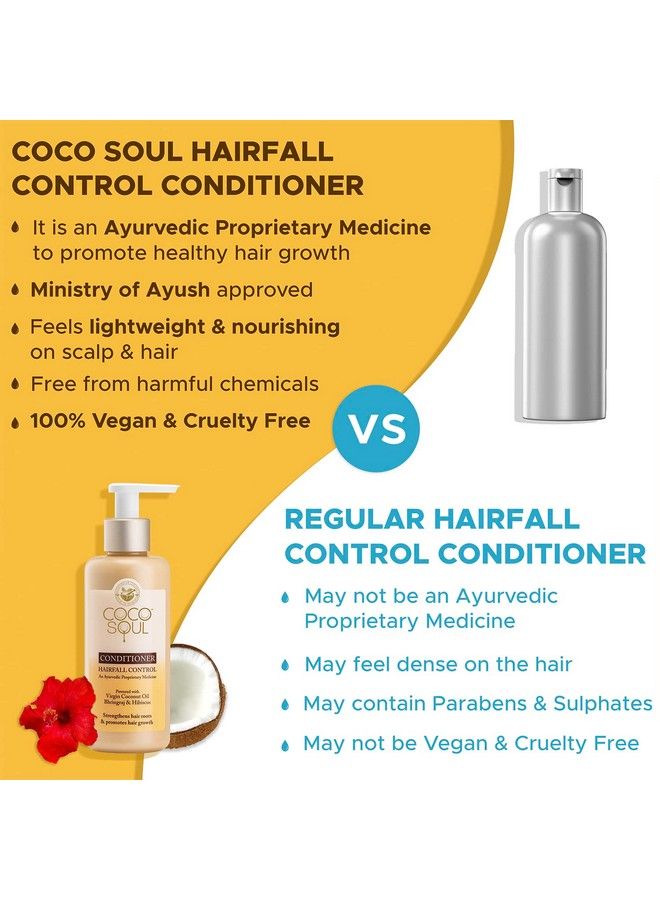 Coco Soul Hair Fall Control Conditioner With Ayurvedic Medicine ; 100% Cold Pressed Virgin Coconut Oil ; Bhringraj & Hibiscus ; Sulphate & Paraben Free ; From The Makers Of Parachute Advansed ; 200 Ml - Image 5