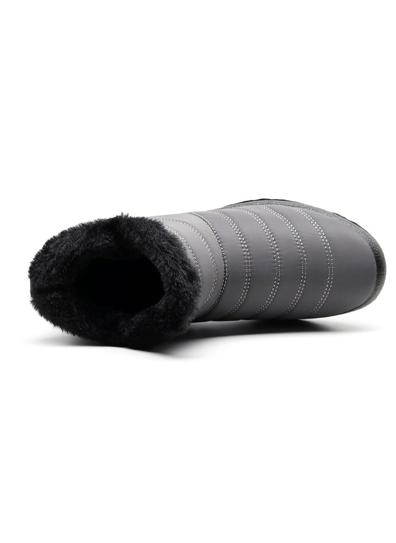 Loquat - Ankle Boots Thermal Waterproof Cotton Boots Grey - Image 1