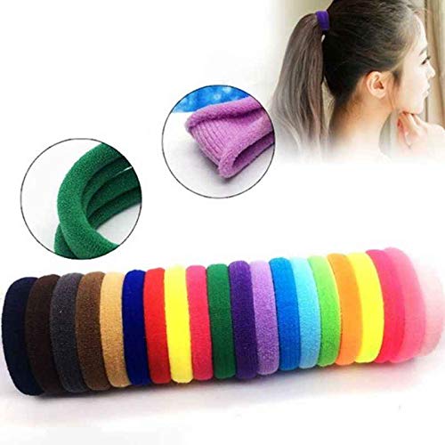 advancedestore Accessories Womens Cottonwool Extra Soft Ponytail Holders Pair Rubber Hair Band Multicolour Pack of 25 - Image 1