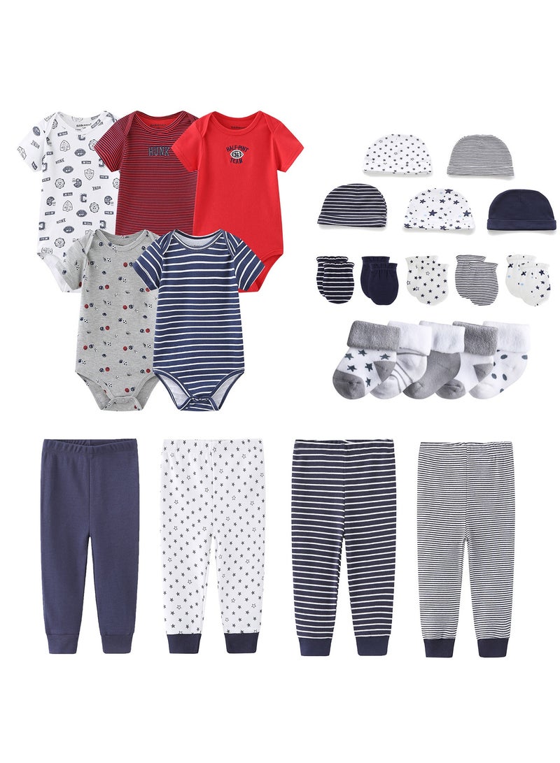 RedMapleTEK 24-Piece Set Of Newborn Baby Jumpsuit, Pants, Hat, Gloves, Socks - Image 1