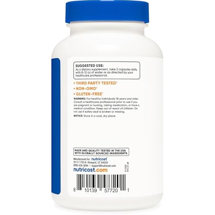 Nutricost Magnesium Glycinate + Malate (250mg) 120 Capsules - High Absorption, with Vitamin D, Vegan, Gluten-Free, GMO-Free, 60 Servings - Image 4