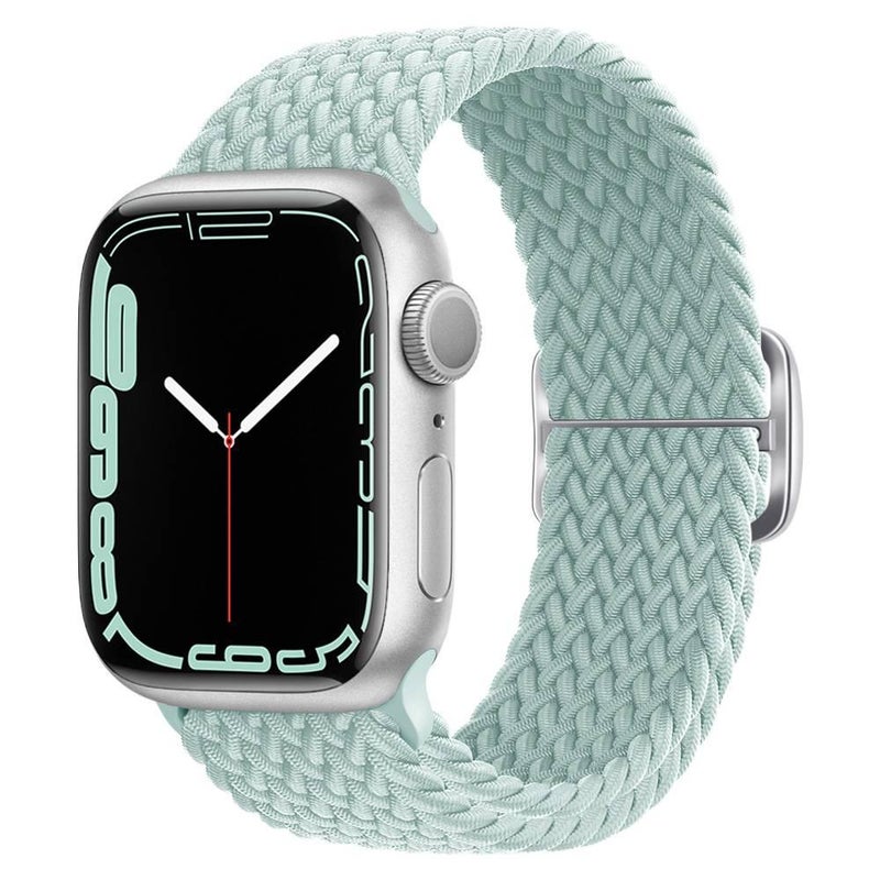AD سوار ساعة ذكية سوار نايلون حلقي متوافق مع Apple Watch بملاءمة قابلة للتعديل وحزام بديل للاستخدام اليومي باللون Starlight قابل للتعديل - Image 3