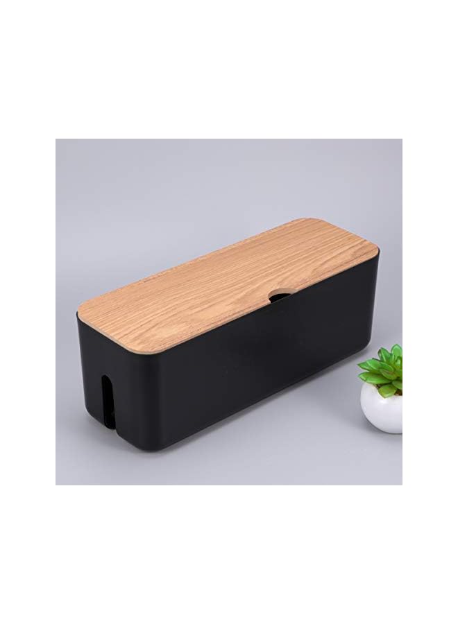 STOBOK Power Cord Storage Box Household Plastic Creative Cable Management for Desktop Home Black - Image 5
