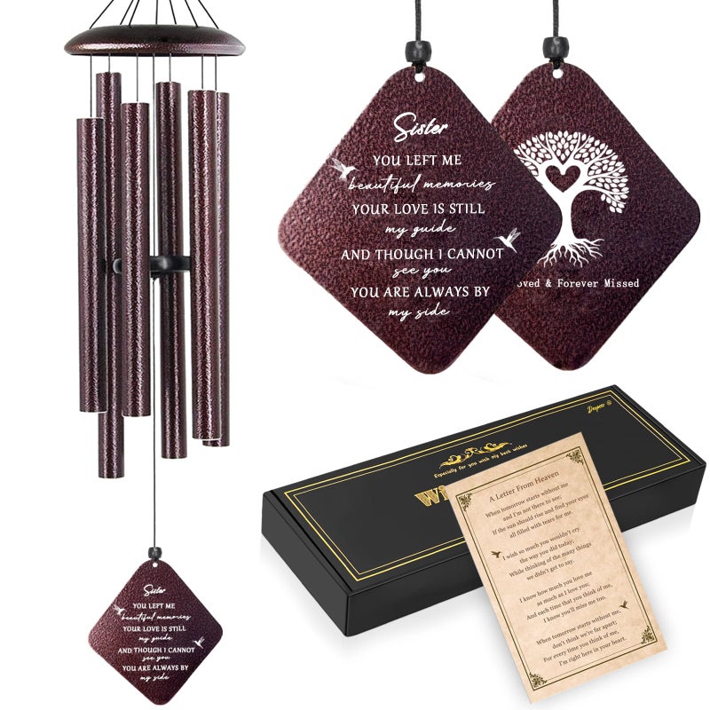 Doopeer Memorial Gifts for Loss of Sister, 32" Sympathy Wind Chimes in Memory of Sister Sympathy Gift - Image 1