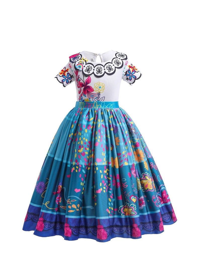Encanto Dress Costume for Girls Mirabel Dress Up for Kids，Princess Costume Outfits Cosplay Long Dresse - Image 4