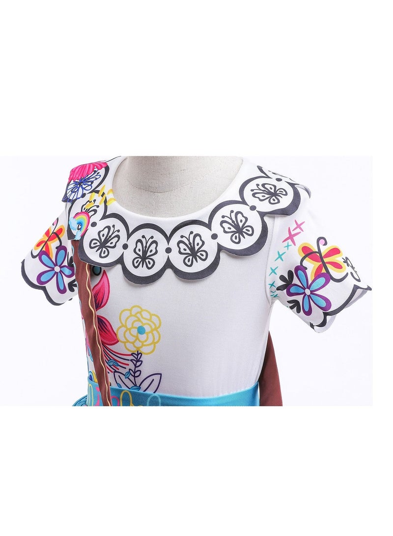 Encanto Dress Costume for Girls Mirabel Dress Up for Kids，Princess Costume Outfits Cosplay Long Dresse - Image 5