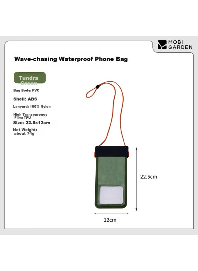 Mobigarden Buoyancy Phone Waterproof Case, Touchscreen Compatible, For Swimming, Rafting, And Diving, Nx25691004, Tundra Gree
