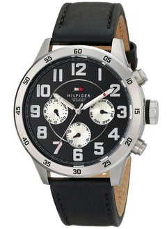 Tommy Hilfiger Plus Men's Quartz Stainless Steel Case and Leather Strap-1791050 46mm  - Image 1