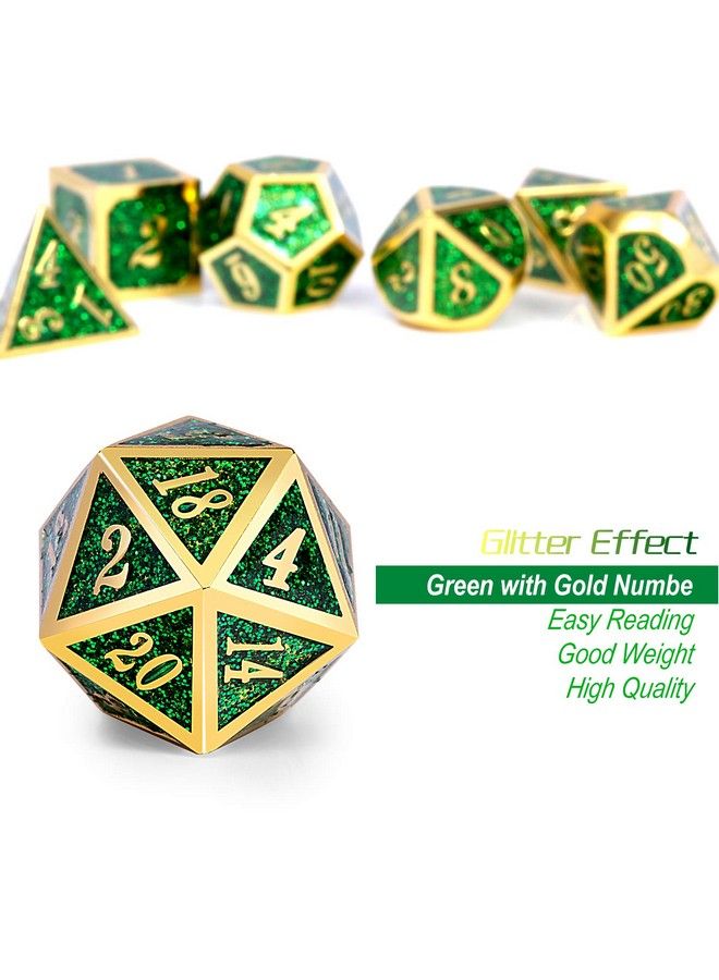 DNDND Metal Dice Set D&D,Glitter Green Heavy Dnd Dice With Free Metal Case For Role Playing Games Dungeons And Dragons - Image 5