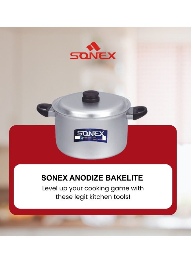 Sonex Anodized Bakelite Handle Cooking Pot Set 1x4 – 4-Pot Bundle with Lids, Modern Design, Durable and Long-Lasting, Ideal for Biryani, Rice, and Curry, Sizes 19 cm, 21 cm, 23.5 cm, 26 cm - Image 2